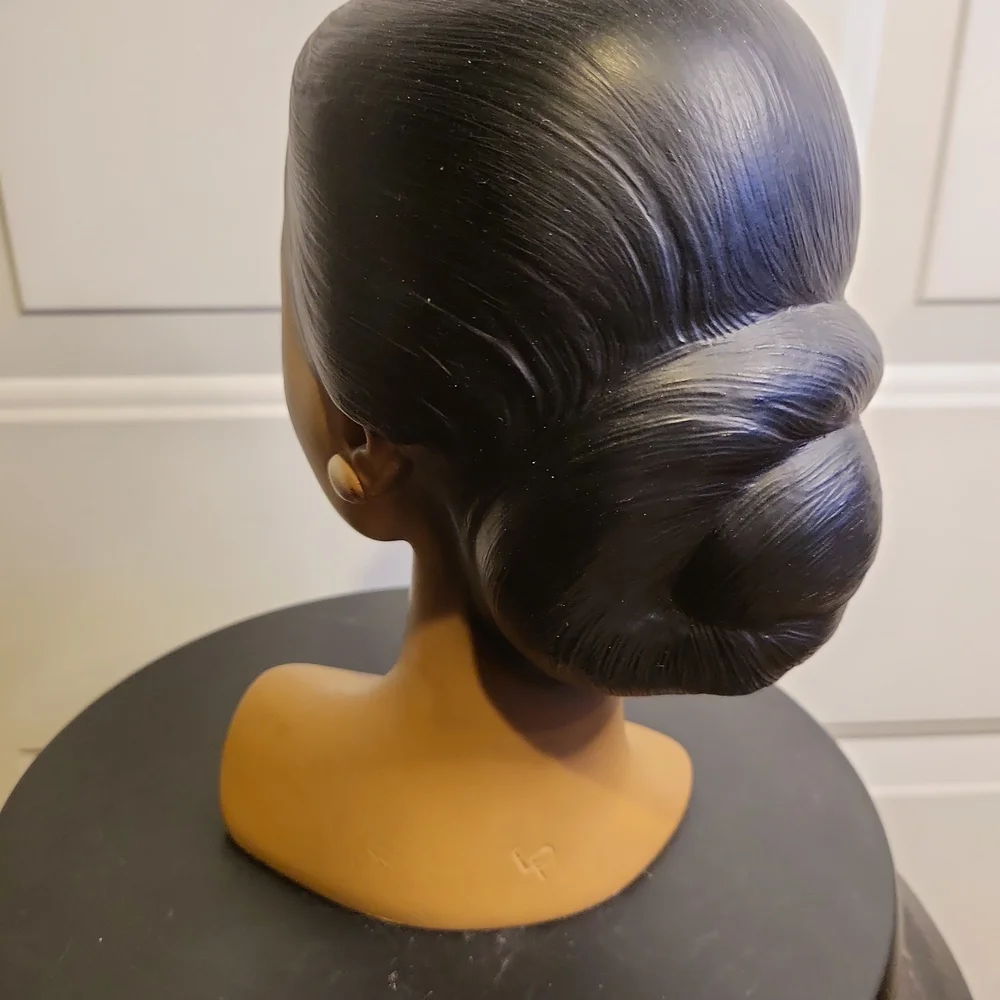 Mid Century Modern Chalkware Woman's Head Bust Made in Denmark 8.25